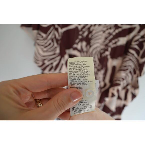 Anthropologie The Cassandra Maxi Dress Zebra Print Ruffled Hem Brown Motif 3X - Picture 8 of 9